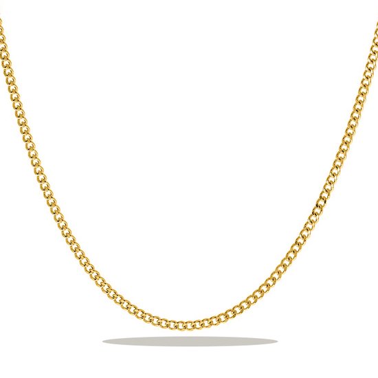 Une chaîne gourmette en or brillante de 60 cm de long.