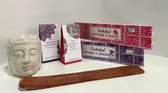 Goloka Lavendel en Roos Olie - Wierookset - inclusief Oliebrander en Wierookhouder - Liefdespakket - Leuke Valentijns pakket