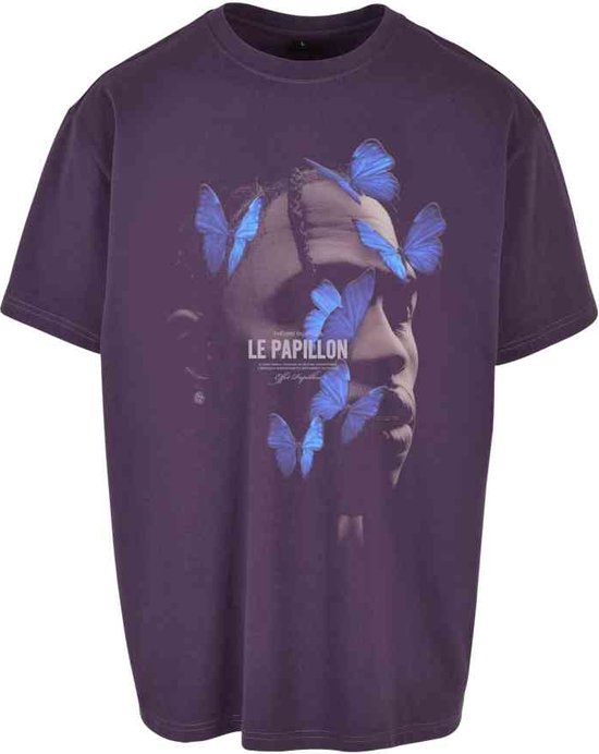 Mister Tee - Le Papillon Oversize Heren T-shirt - 3XL - Paars
