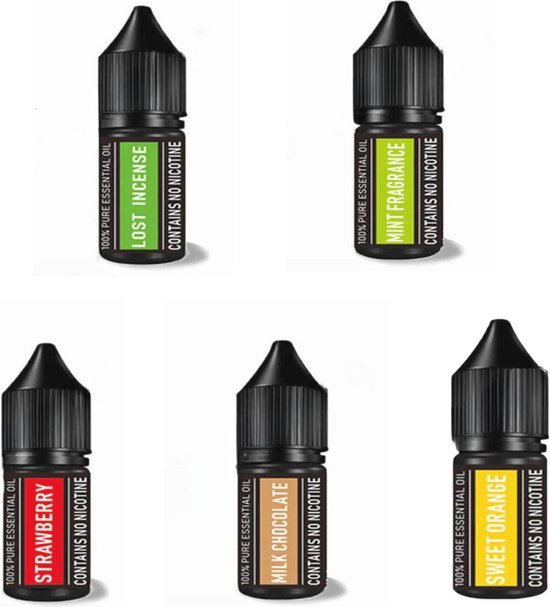 Foto: Molec chef 5 pack aroma olie flavour blaster gun perfecte cocktail beleving cocktailaccessoires aardbei melk chocolade mint rozemarijn en sinaasappel gratis extra aroma wood set van 5