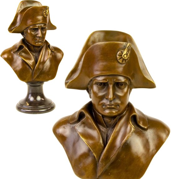 Napoleon Bonaparte Buste – Brons Sculptuur - Bronzen Beelden - Beeldjes Decoratie - Kunst - Franse Keizer - Geschiedenis Figuren - 15x9x25