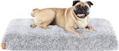 hondenbed, pluche hondenkussen, hondenmat, hondenbank, voor huisdieren, hoes afneembaar en wasbaar, maat M, voor kleine en middelgrote honden, 80 x 50 x 8 cm, ombré grijs PGW211G01