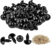 Haak Je Suf | Veiligheidsoogjes zwart - 12mm - 10 pcs incl. sluitringen