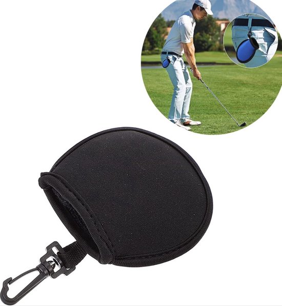 *** Clip on Golfbalwasser in Zwart - Ideaal voor het Schoonmaken van Golfballen - Handige Golfaccessoire - Golfbal Reiniger - van Heble® *** van Heble® — afbeelding 3