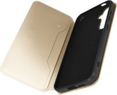 Case Geschikt voor Samsung Galaxy S24 Flip Dubbele Pocket Ondersteuningsfunctie, Goud