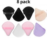 powder puff triangle - make-up spons - driehoek beautyblender - tool - puff set - puff spons - verpakt per 8