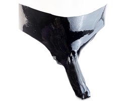 BamBella® - 100% LATEX string heren - Maat S/M -BDSM SM sexy glans ondergoed Zwart voor mannen