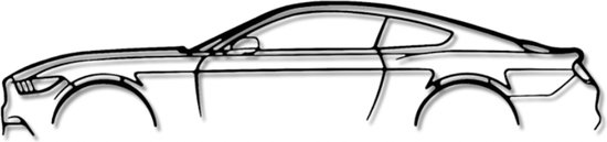 Ford Mustang GT500 - Silhouette - Metaalkunst - Rood - 140 x 28 cm - Auto Decoratie - Muur Decoratie- Man Cave - Cadeau voor man- Inclusief ophangsysteem
