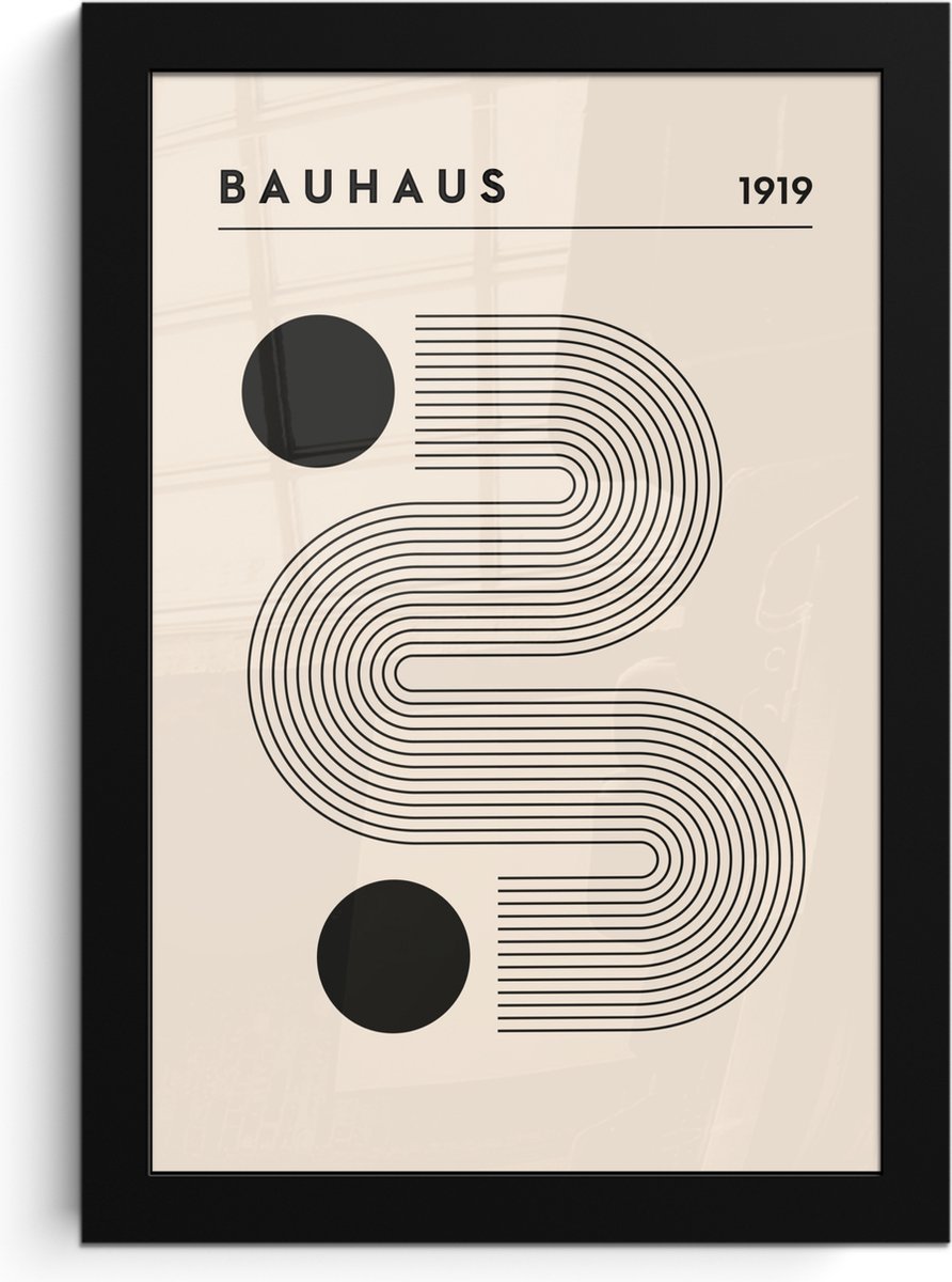 FrameYourWall Poster in lijst - Fotolijst 20x30 cm - Posters - Bauhaus - Abstract - Kunst - Vintage - Art - Posterlijst zwart - Decoratie - Wanddecoratie woonkamer - Muurdecoratie slaapkamer