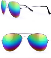 New Age Devi - "Regenboog pilotenbril - Olie- en spiegelglaseffect - Geschikt voor race- en politieberoep - Perfect voor carnaval, themafeesten, festivals en optochten"