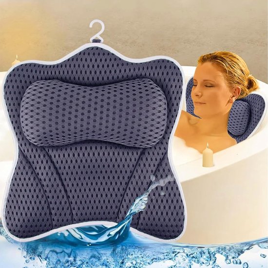 Badewannenkissen Mit Saugnäpfen - Ergonomisches Nackenkissen Für Whirlpool & Home Spa