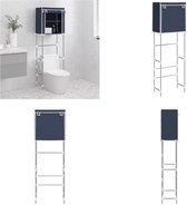 vidaXL Étagère de toilette 2 niveaux 56x30x170 cm Bleu fer - Etagère de rangement - Etagères de rangement - Etagère - Etagère de salle de bain