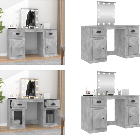 Kaptafel met LED-verlichting 96x40x142 cm wit kopen