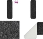 vidaXL Trapmatten 15 st anti-slip rechthoekig 75x20 cm antracietkleur - Trapmat - Trapmatten - Anti-slip Mat - Anti-slip Trapmat