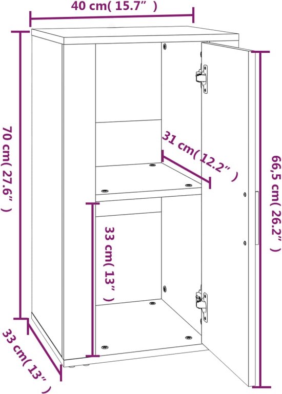 vidaXL Buffet 40x33x70 cm Bois d'ingénierie Béton Gris - Buffet - Commodes - Armoire - Armoire murale
