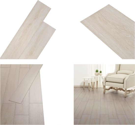 VidaXL Vloerplanken zelfklevend 5,11 m² PVC wit marmerpatroon