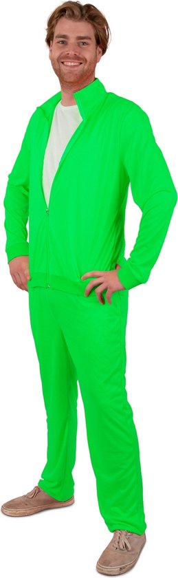 PartyXplosion - Jaren 80 & 90 Kostuum - Green Winning Team Player Suit - Man - Groen - Maat 56 - Carnavalskleding - Verkleedkleding