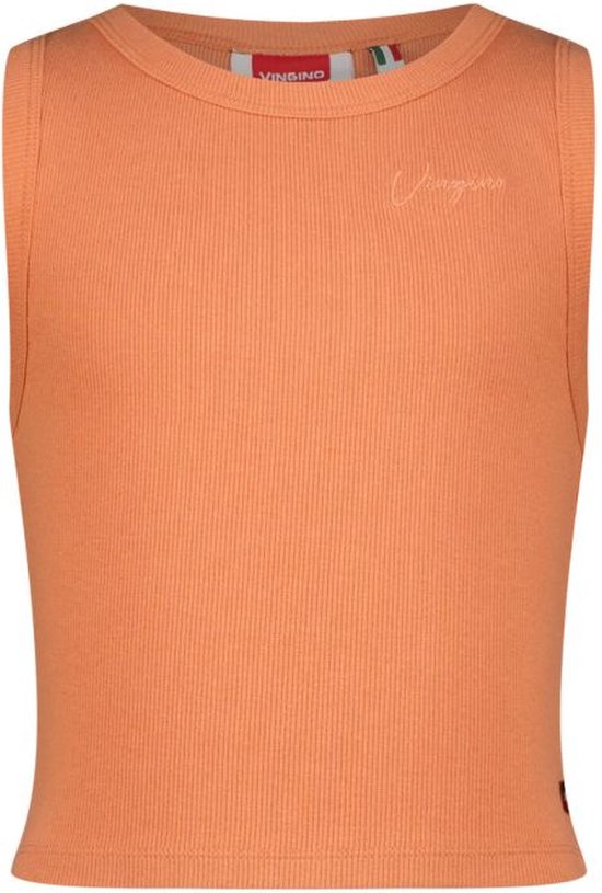Vingino -Meisjes Basic T-shirt rib-Baked Bruin-oranje