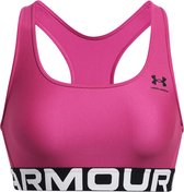 Under armour heatgear armour mid branded sport bh in de kleur roze.