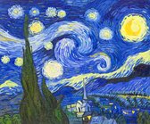 5D Diamond Painting Volwassenen - The Starry Night - Fotoformaat 50x70cm - Volledige Set – Inclusief Pen Schudbakje Wax Opbergzakjes en Wit Stickers - Ronde steentjes - Vincent van Gogh