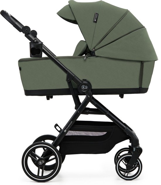 Kinderkraft YOXI - 2-in-1 Kinderwagen - Geschikt van geboorte tot 27 kg - Verstelbare rugleuning en voetensteun - Opvouwbaar en lichtgewicht - Inclusief regenscherm, voetenzak, muggennet, bekerhouder en luiertas - Duurzame, lekvrije wielen - Groente van Kinderkraft — afbeelding 4