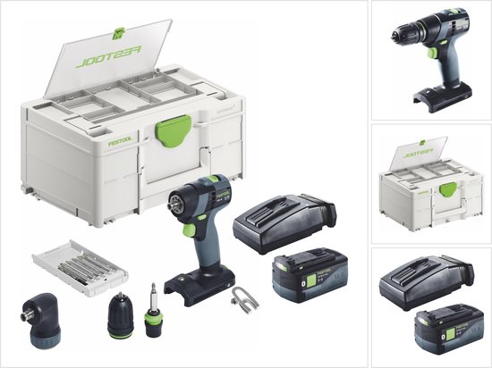 Festool TXS 18-basisset accuboormachine 18 V 40 Nm borstelloos + 1x accu 5,0 Ah + oplader + Systainer