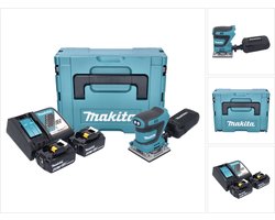 Makita DBO 484 RGJ accu-excentrische schuurmachine 18 V 112 x 102 mm + 2x accu 6,0 Ah + oplader + Makpac