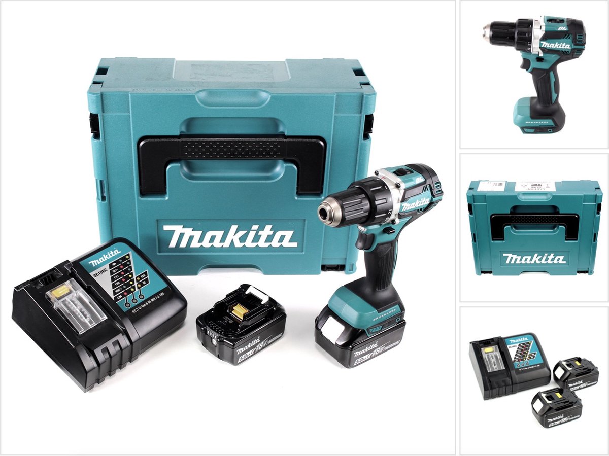 Makita DDF484RTJ - Compacte 18V boor-schroefmachine met 5.0 Ah accu thumbnail 2