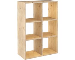 Astigarraga Houten Vakkenkast Open - 6 vakken kubuskast - Boekenkast van PEFC grenen - 105x71cm