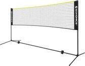 Rootz Badmintonnet - Volleybalnet - Tennisnet - In Hoogte Verstelbaar - Draagtas - Metaal - Zwart - Geel - 4 M