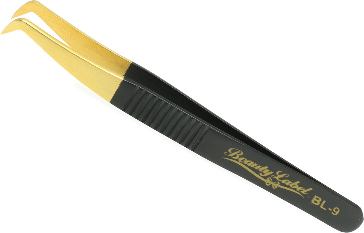 Goedkoopste Beauty Label Pincet BL-9 - Volume Tweezer - Zwart/Goud
