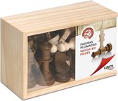 Cayro - Pièces d'échecs pour jeu d'échecs - Dans une boîte en bois avec couvercle transparent