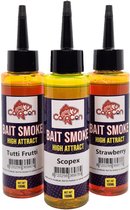 High Attract Bait Smoke 'Trio' - 3 x 100ml - Scopex, Strawberry & Tutti Frutti - Leurre Carpe