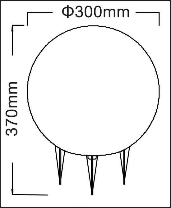 Boule de jardin Trango IP65 300GB en 30cm Ø avec 1x lampe LED E27 *NATURE* lampe sphérique avec environ 5 mètres de câble IP44, lampe de jardin, ampoule, lampe boule de jardin, lampe à ampoule