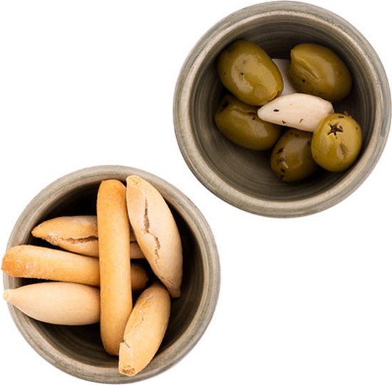 Bowls and Dishes Bol en poterie Mano | bol | Plat à tapas | Klein bol | Services de table Bol | Accessoire pour la maison - 2 pièces - Ø 7 cm Vert - lot de 2 pcs