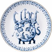 Heinen Delfts Blauw | Wandbord Redmer Hoekstra Giraffe | Ø 31 cm