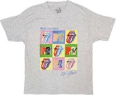 MTV - Rolling Stones Warhol Squares Heren T-shirt - S - Grijs