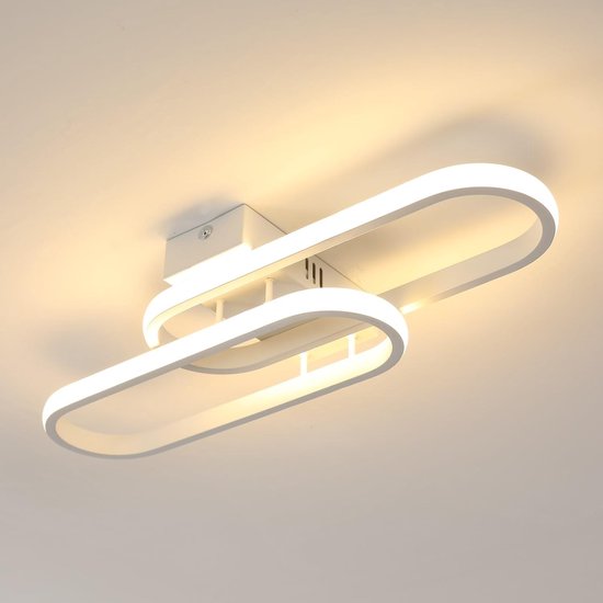 Goeco Plafondlamp - 55cm - Groot - LED - 32W - 3600LM - 3000K - Warm Wit Licht - Wit Acryl Plafondlamp