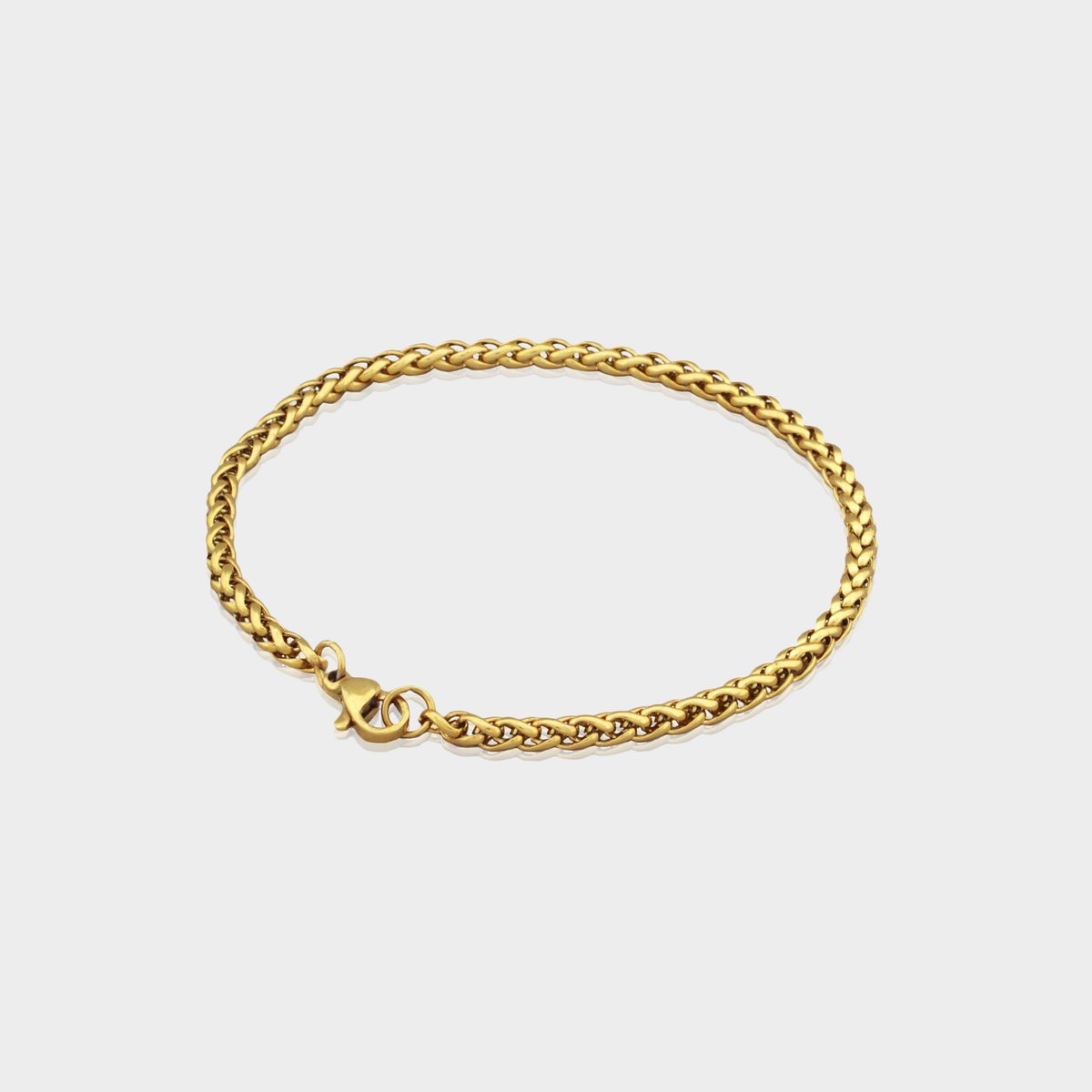 Wheat Armband 3 mm - Gouden Schakelarmband - 21 cm lang - Armband Heren - Olympus Jewelry