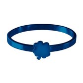 Quiges Stapelring Dames - Vulring Klaver - RVS Blauw - Maat 22 - Hoogte 2mm