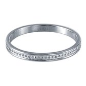 Quiges Stapelring Ring - Vulring Bolletje - Dames - RVS zilverkleurig - Maat 19 - Hoogte 2mm