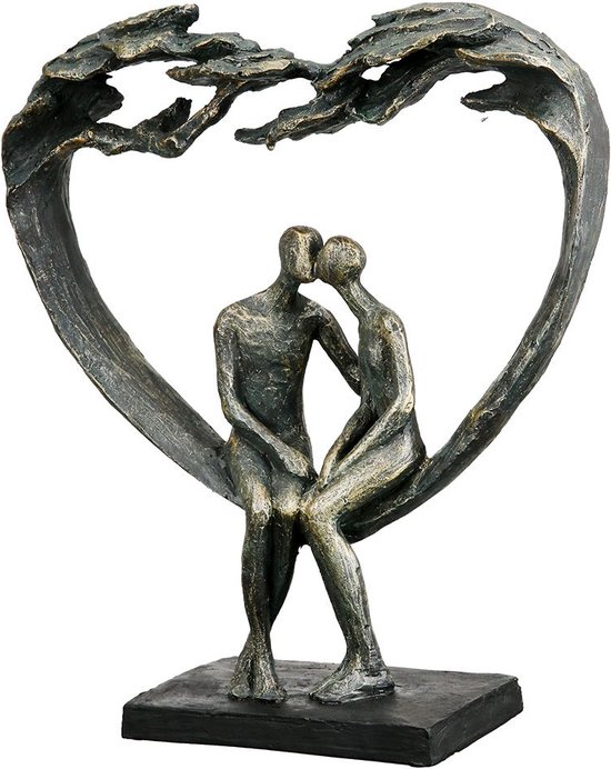 Gilde handwerk - Sculptuur - Beeld - Kiss under the tree- Polyresin - Bronskleur