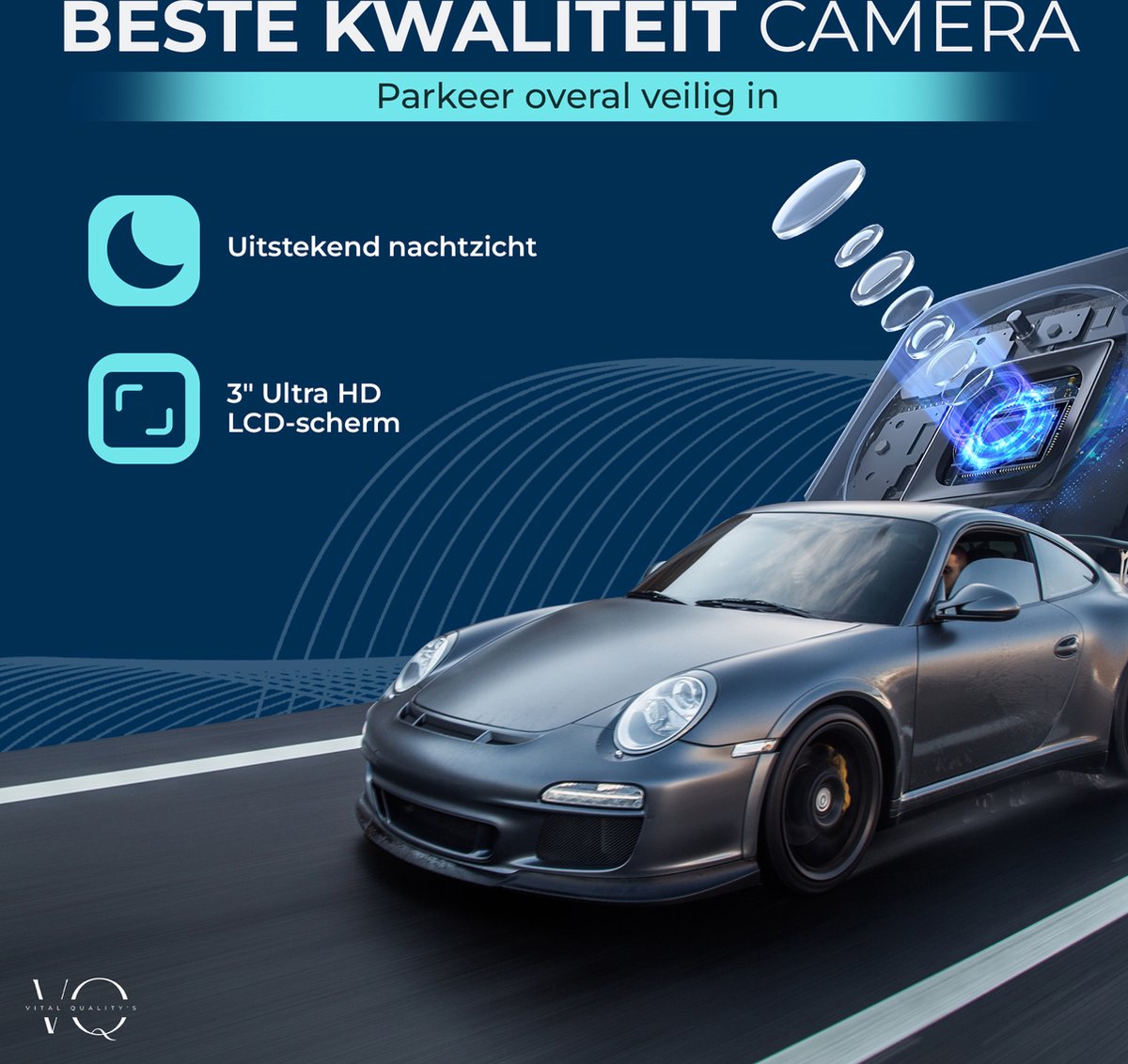 Vital Quality's Dual Dashcam Voor Auto - Camera Voor en Achter 1080p Full HD thumbnail 2