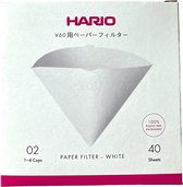 Papier filtre Hario V60 ❘ Taille 02 ❘ 40 pièces ❘ 100% sans plastique