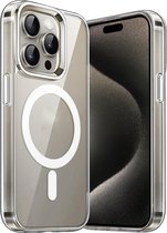 Phreeze Back Cover - Geschikt voor iPhone 15 Pro Hoesje - Crystal Clear Case - Magnetische Functie - Military Grade - Transparant - Bumper Siliconen TPU Cover - Magneet