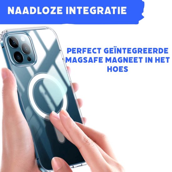 Phreeze™ Coque iPhone 12 Transparente - Coque transparente UltraHD pour iPhone 12 avec aimant MagSafe - Convient pour Apple iPhone 12 - Apple MagSafe
