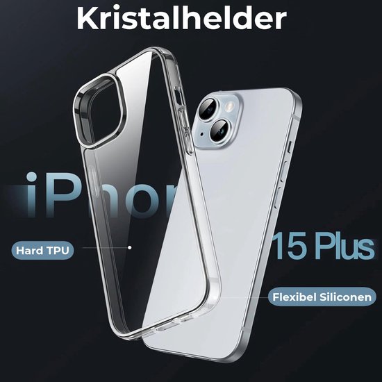 Coque transparente iPhone 15 Plus - Coque transparente UltraHD - Compatible MagSafe - Convient pour Apple iPhone 15 Plus