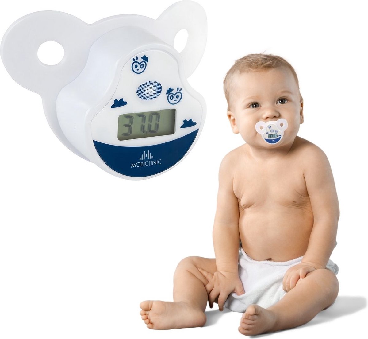 Bol.com Mobiclinic ® CTD-01 - Thermometer voor lichaam - Fopspeen met thermometer - Digitale Babythermometer - Zachte Fopspeen -... aanbieding