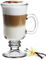 Igoods Irish Coffee Glazen - Koffieglazen - Latte Macchiato Glazen - Glazen op Voet met Handvat - Set van 2