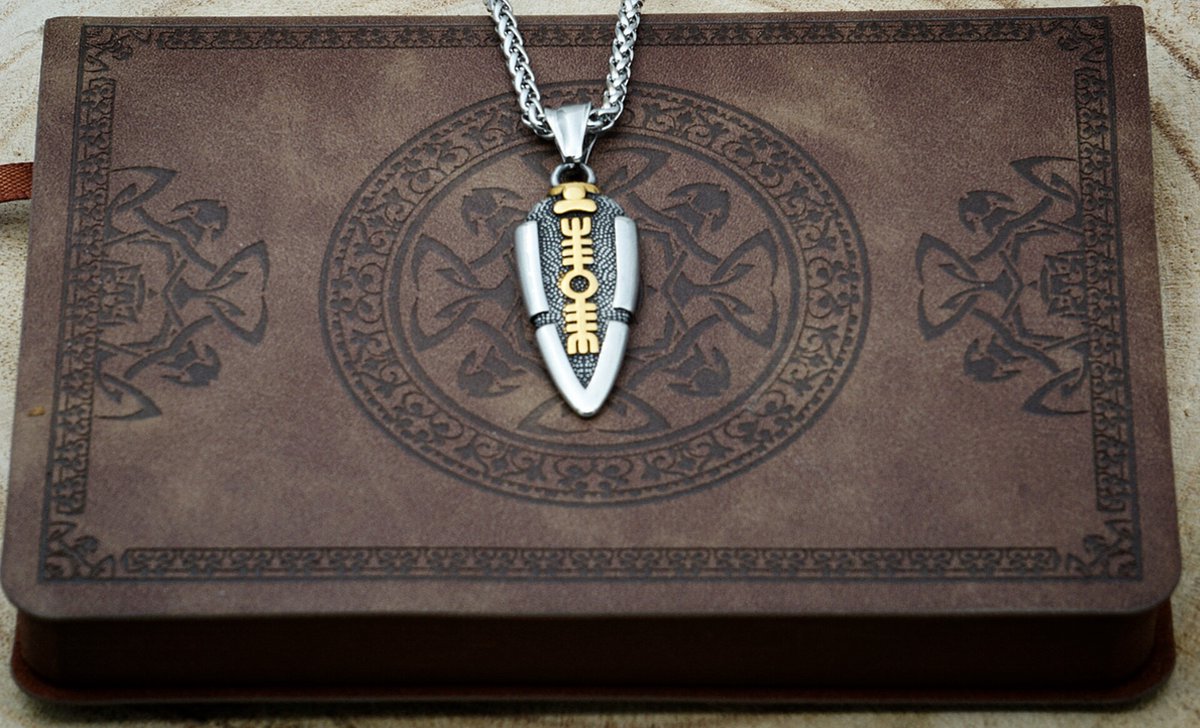[Two Ravens] Odins Speer Ketting - Viking Ketting - Gungnir Hanger met Valknut Symbool - De Speer van Odin - Viking Sieraden - Noorse Mythologie - Asatru - Spiritueel